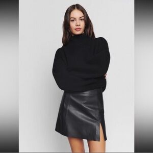Aritzia Sunday Best Faux Leather Mini Skirt with Slit